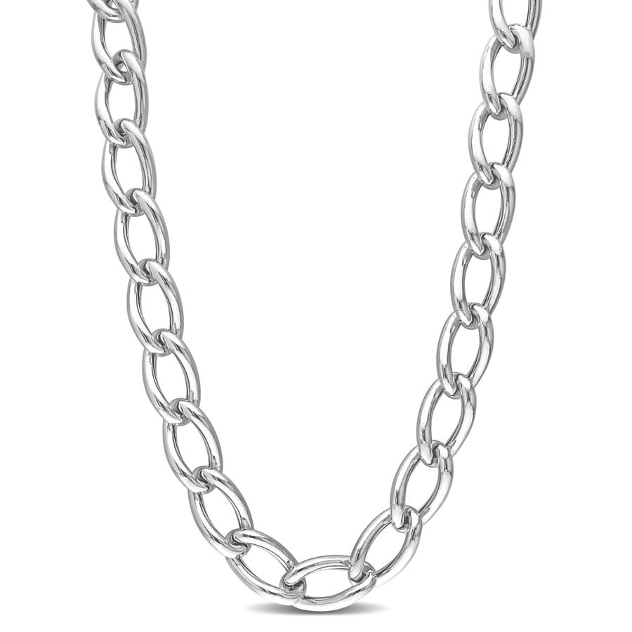 Sterling Silver Figaro Chain Necklace, Men 18 to 32 Inches, 10 mm Wide 32 Figaro Chain / Silver