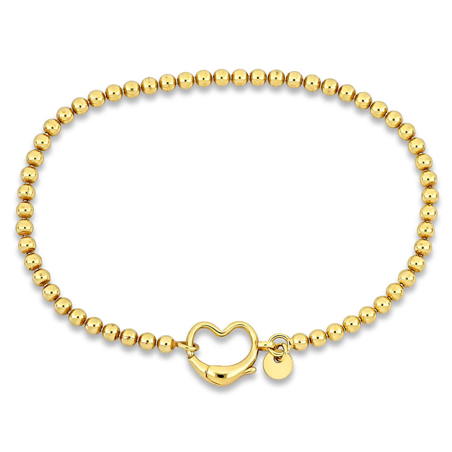 AMOUR 3.8mm Figaro Chain Bracelet In Yellow Plated Sterling Silver