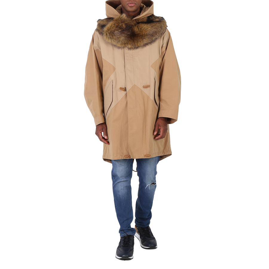 Burberry Cotton-twill Blend Parka Coat With Detachable Hood