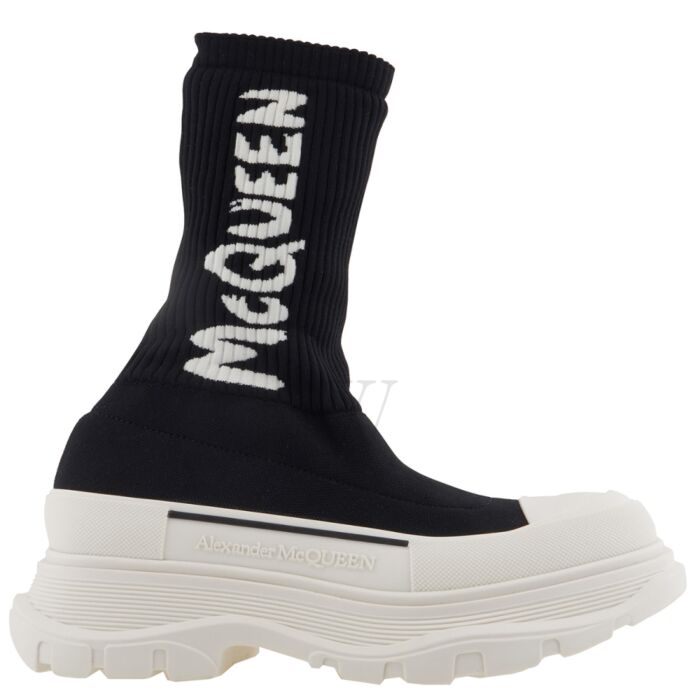 Alexander McQUEEN Women's Tread Slick Knee High Boots in Black
