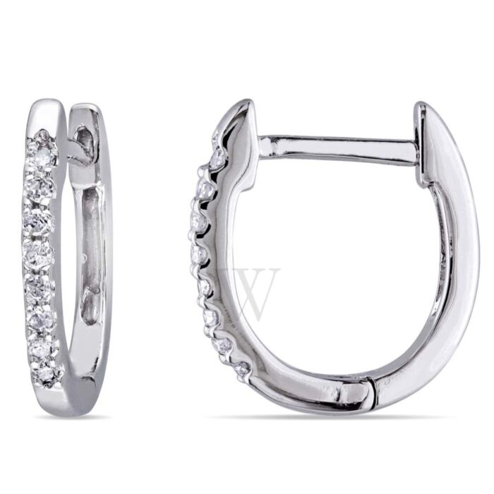 Brilliance Fine Jewelry 0.50 Carat T.W. Diamond Stud Earring in 14K White  Gold, (I-J, I2-I3) 