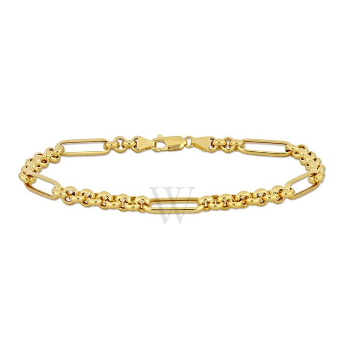 14K Gold Rolo Link Paperclip Bracelet