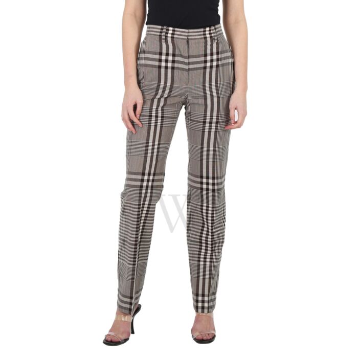 Burberry Check Technical Wool Cropped Trousers