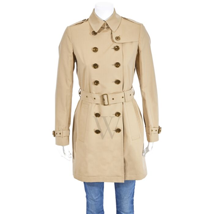Burberry Ladies Crombrook Check-detail Cotton Poplin Trench Coat | World of  Watches