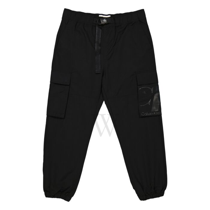 Calvin Klein Men's Black Cotton Urban Cargo Pants | World of Watches