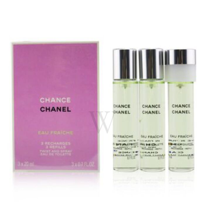 Chanel Chance Eau Fraiche Twist Spray edt Recharge Refill 3pcs x 20ml