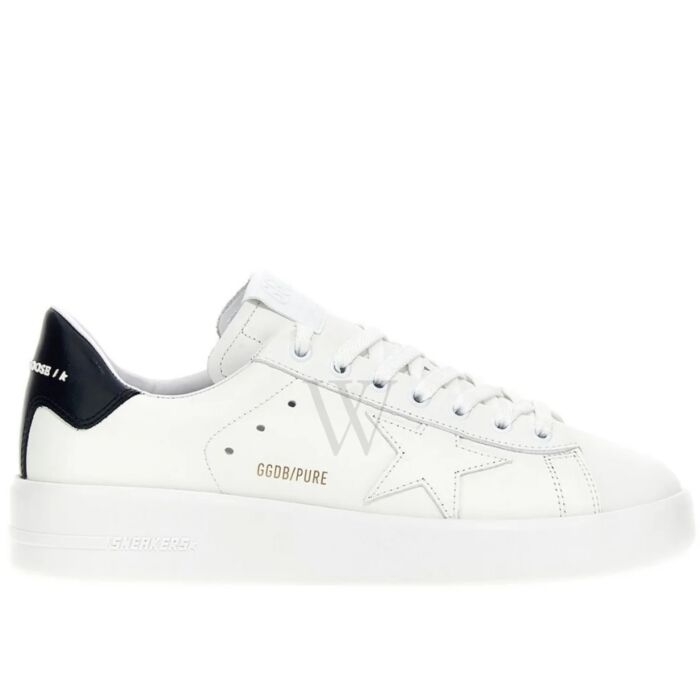 Golden Goose Men's White/Blue Pure Star Low-Top Leather Sneakers ...