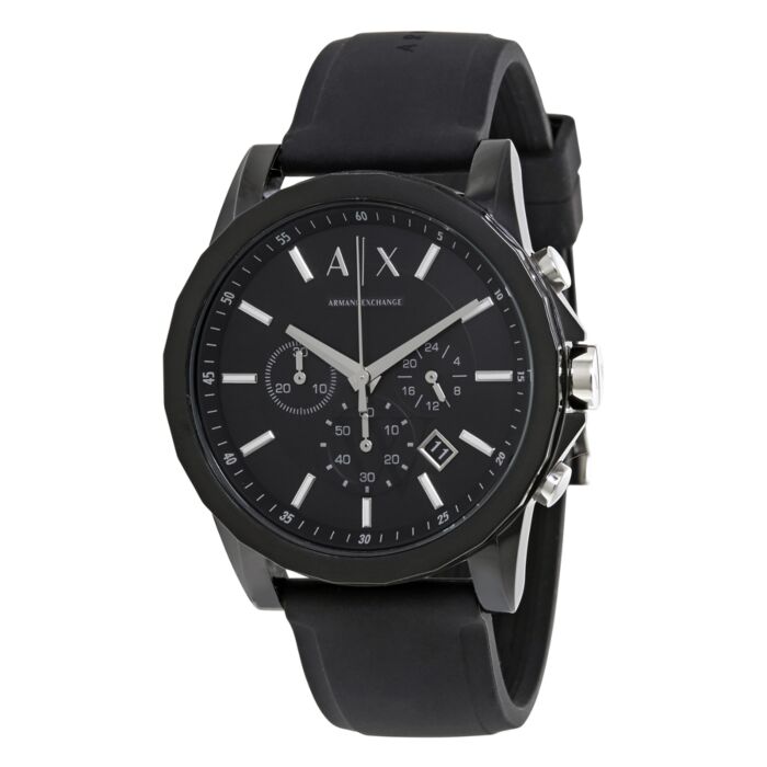 Men's Active Chronograph Rubber Black Dial Watch | Armani Exchange ...