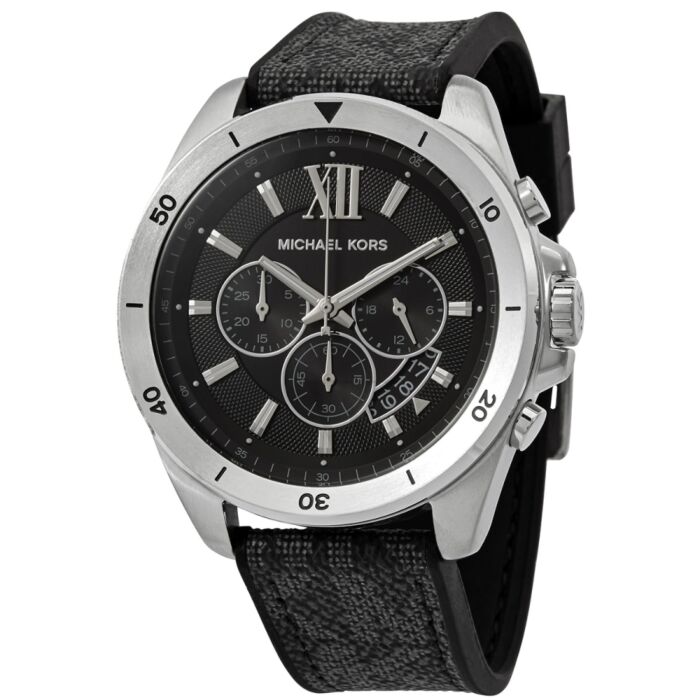 Men's Brecken Chronograph Leather Black Dial Watch | World of Watches