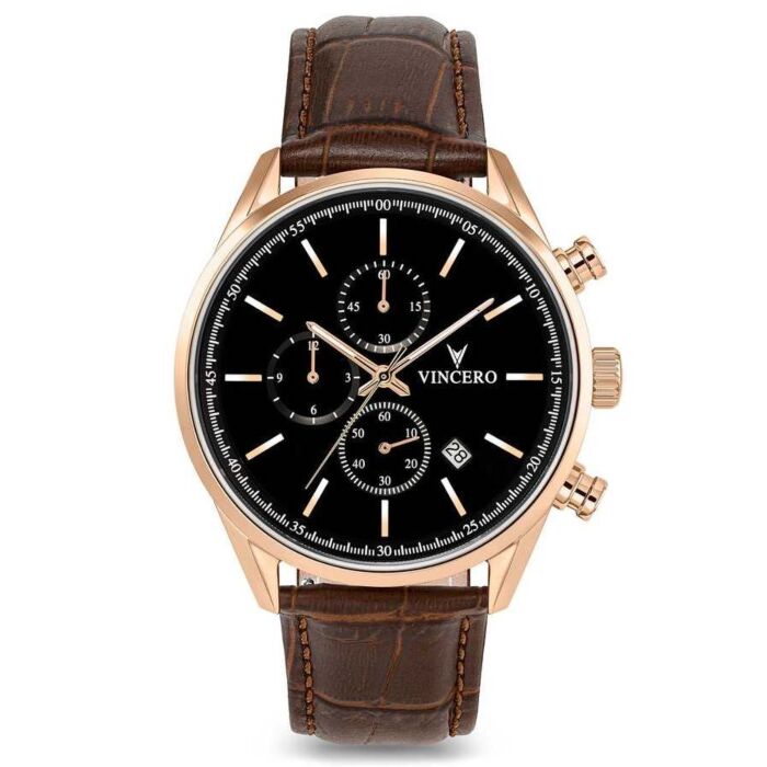 Men's Chrono S Chronograph Leather Black Dial Watch | World of Watches