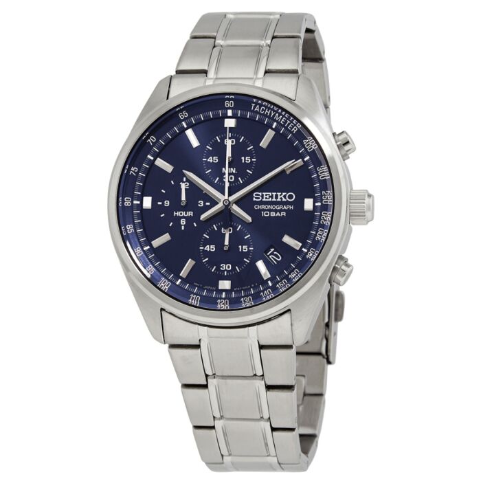 Men's Chronograph Stainless Steel Blue Watch | World