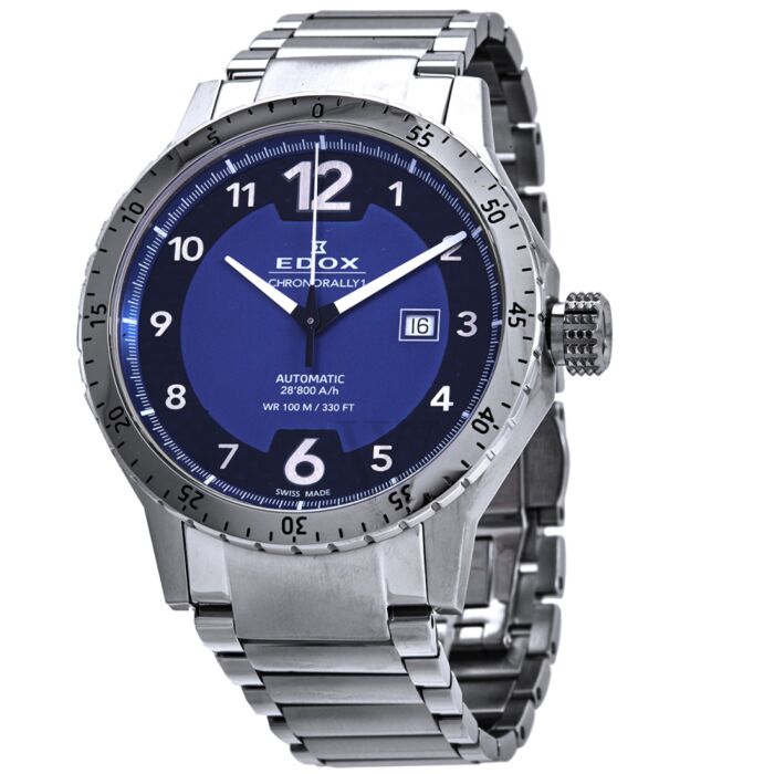Men's Chronorally 1 Stainless Steel Blue Dial Watch