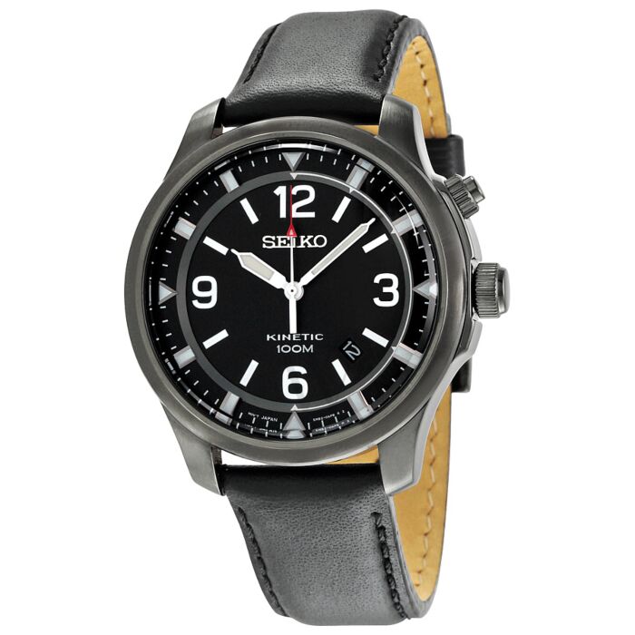 Men's Kinetic Black (Calfskin) Leather Black Dial | World of Watches