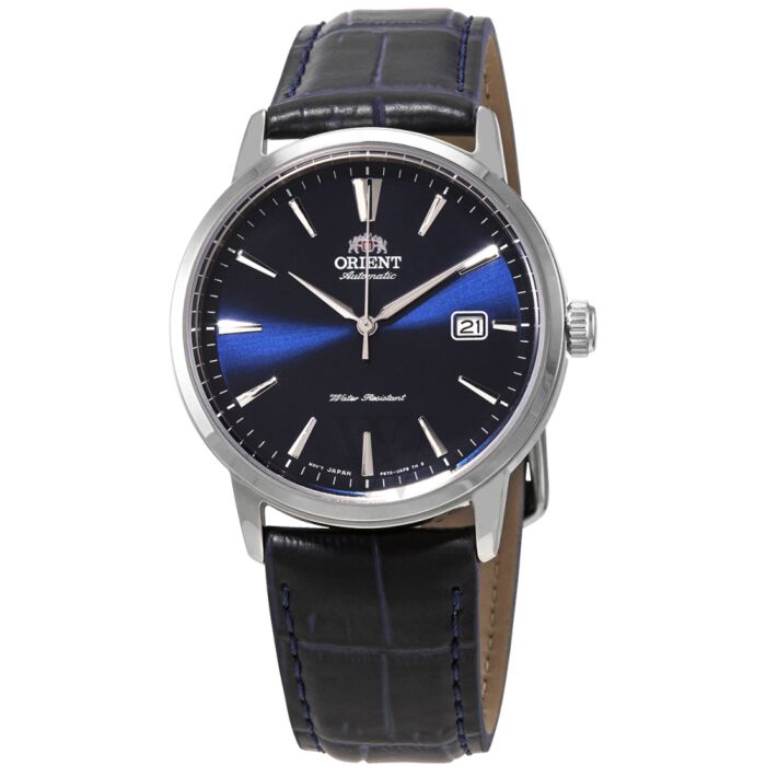 Men's Leather Blue Dial Watch | World of Watches