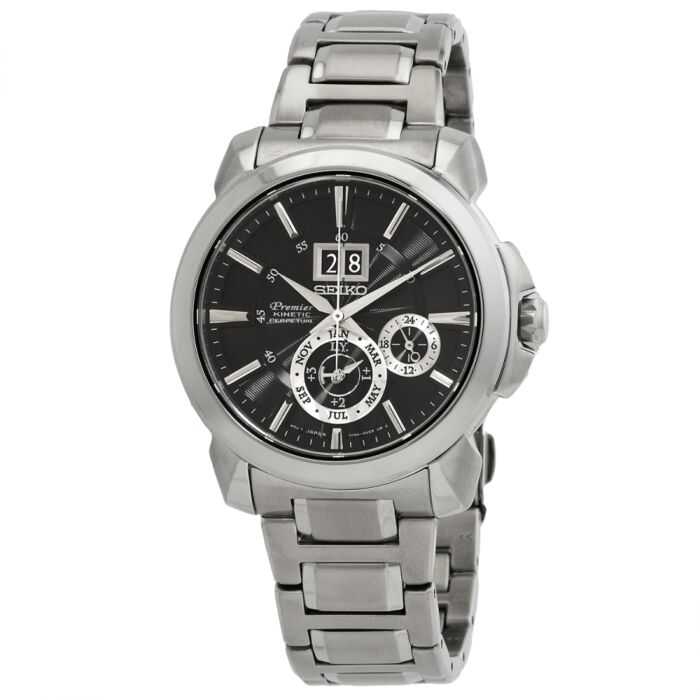Men's Premier Stainless Steel Black Dial Watch World of Watches
