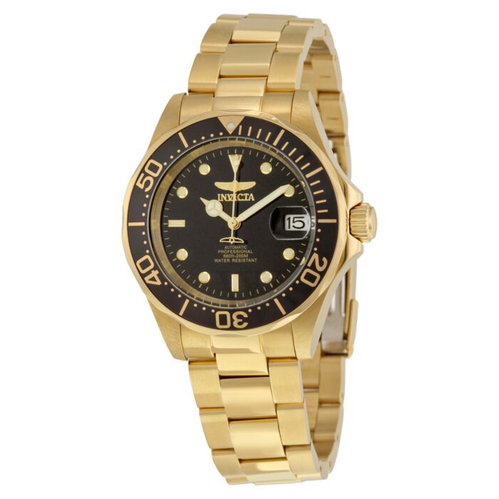 natuurlijk baard ongezond Men's Pro Diver Automatic 18K Gold Plated SS Black Dial Watch | Invicta  8929 | WorldofWatches.com | World of Watches