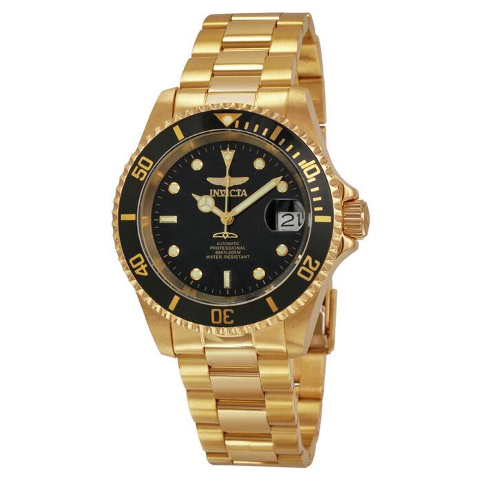 chauffør Korrespondent sendt Men's Pro Diver Automatic 18K Gold Plated SS Black Dial Watch | Invicta  8929OB | WorldofWatches.com | World of Watches