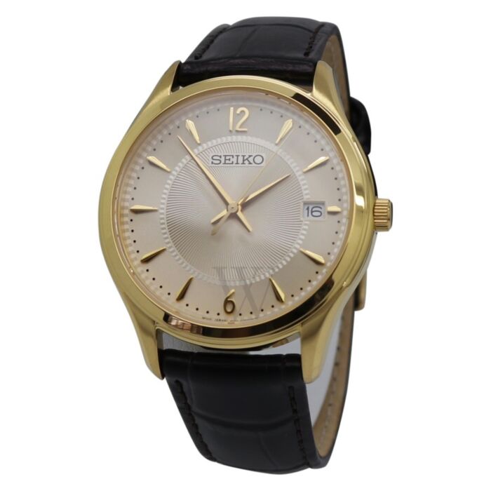 Men's Sapphire Leather Champagne Dial Watch | World of Watches