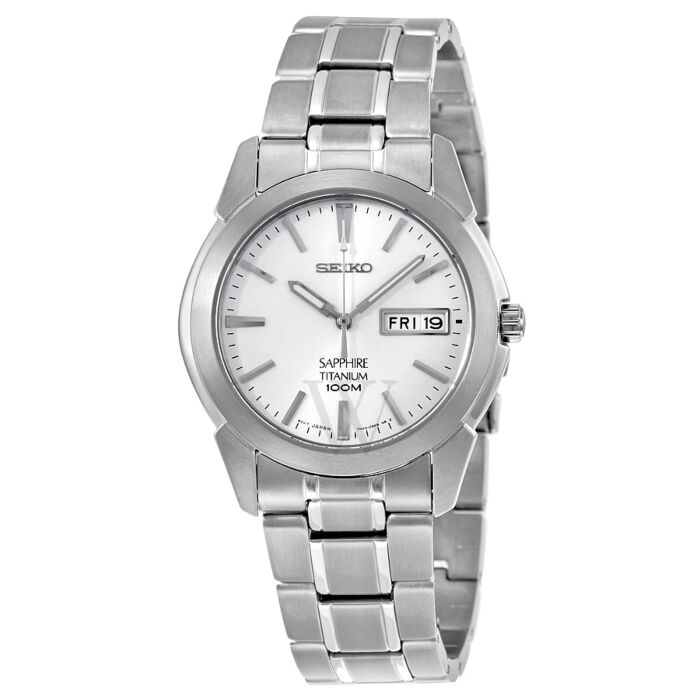 Men's White Dial Silver Titanium Watch Watch | Seiko SGG727P1 ...