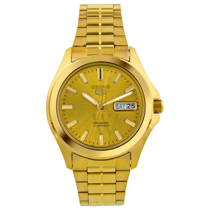 Men's Seiko 5 Gold-plated Stainless Steel Rose Gold-tone Dial | World of  Watches