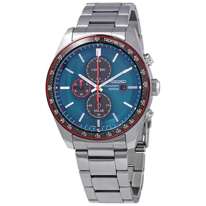 Men's Solar Chronograph Stainless Steel Blue Dial | World of Watches
