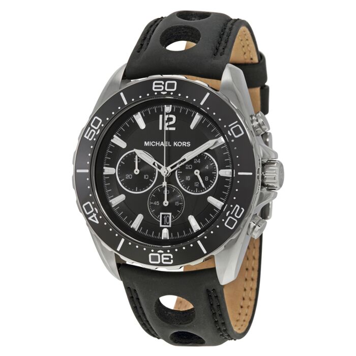 Men's Winward Chronograph Black Genuine Leather and Dial | World of Watches
