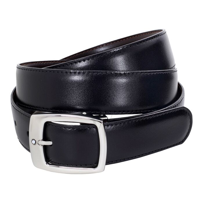 Montblanc Contemporary Black Leather Belt | World of Watches