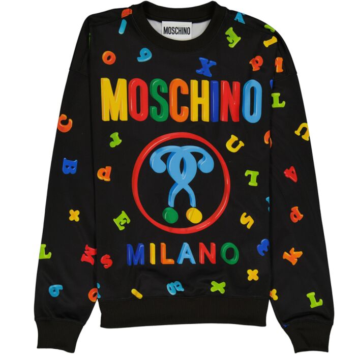 Moschino Men's Black Alphabet Logo Print Sweatshirt
