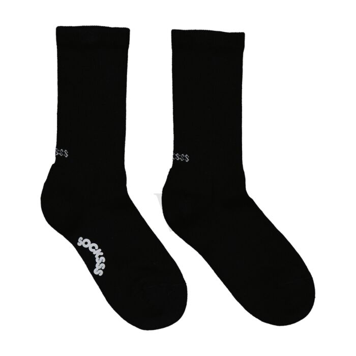 Socksss Ladies Black/Solar Eclipse Solid Tennis Socks