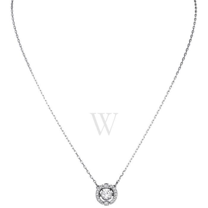 Swarovski Sparkling Dance Round Necklace, White, Rhodium Plating 5286137
