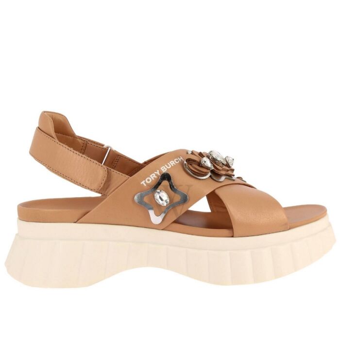 Tory Burch Ladies Tan Randall Sandals | World of Watches