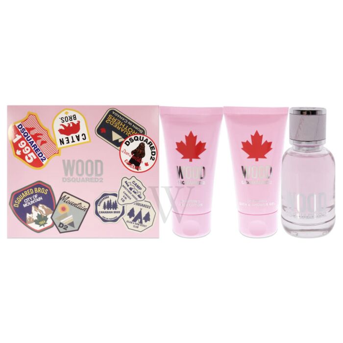 Wood by Dsquared2 for Women - 3 Pc Gift Set 1.7oz EDT Spray, 1.7oz Body  Lotion, 1.7oz Bath and Shower Gel