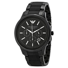 Augment schoner cement Men's Chronograph Black Dial Black IP SS Watch | Emporio Armani AR1451 |  World of Watches
