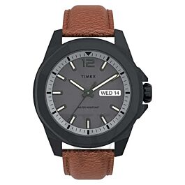 Men's Essex Ave Leather Gray Dial Watch | World of Watches