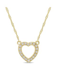 AMOUR 1/10 CT TW Diamond Heart Necklace In 14K Yellow Gold