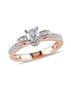 1/2 CT  Diamond TW Fashion Ring  14k White Pink Gold GH I2;I3
