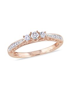 1/3 CT  Diamond TW Fashion Ring  10k Pink Gold GH I2;I3