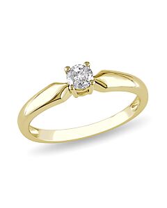 1/5 CT  Diamond TW Solitaire Ring 10k Yellow Gold I2;I3
