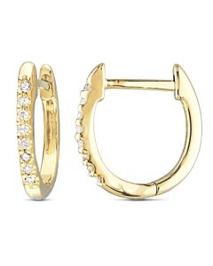 AMOUR 1/10 CT TW Diamond Hoop Earrings In 10K Yellow Gold