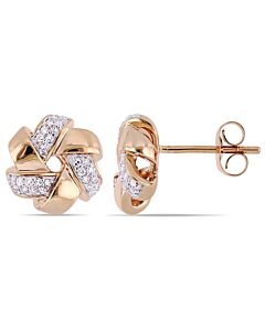 AMOUR 1/6 CT TW Diamond Swirl Stud Earrings In 14K Rose Gold