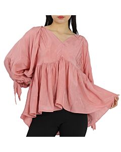 3.1 Phillip Lim Ladies Dusty Pink Empire Waisted V Neck Top