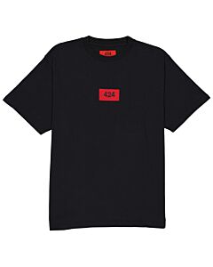 424 Men's Box Logo Short-sleeve Cotton T-shirt In Black
