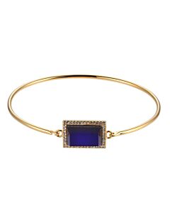 Envie 18k Gold & Fine Silver Plated Bronze & Created Chrystal Bangle