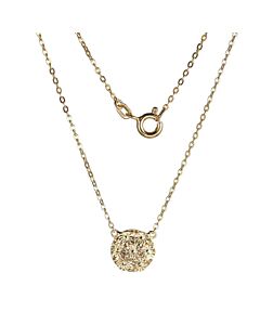 Morgan & Paige Sterling silver w 18k Yellow Gold plated Diamond Cut Disk Necklace, 18"