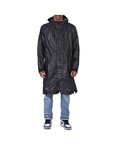A Cold Wall Men's Black High-Shine Staff Hooded Rain Coat