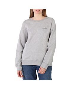 A.P.C. Heathered Grey Logo-Print Cotton Sweatshirt, Size Large