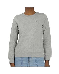 A.P.C. Heathered Light Grey Logo-Print Cotton Sweatshirt