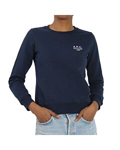 A.P.C. Ladies Navy Skye Woven Fleece Sweatshirt