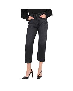 Acne Studios Ladies Black Mece Regular-Fit Jeans