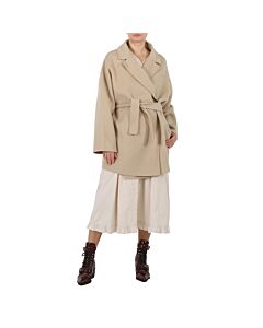 Acne Studios Ladies Cold Beige Belted Wool Coat